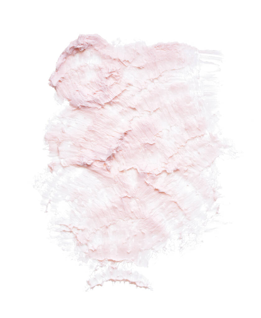 Ніжно-рожеві мазки пензля та текстура крему для обличчя або рожевої акрилової фарби на білому тлі
 - Фото, зображення