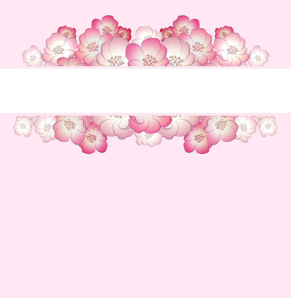 zarte rosa romantisch blühende Blumen FRÜHLING FRAME sacura  - Foto, Bild