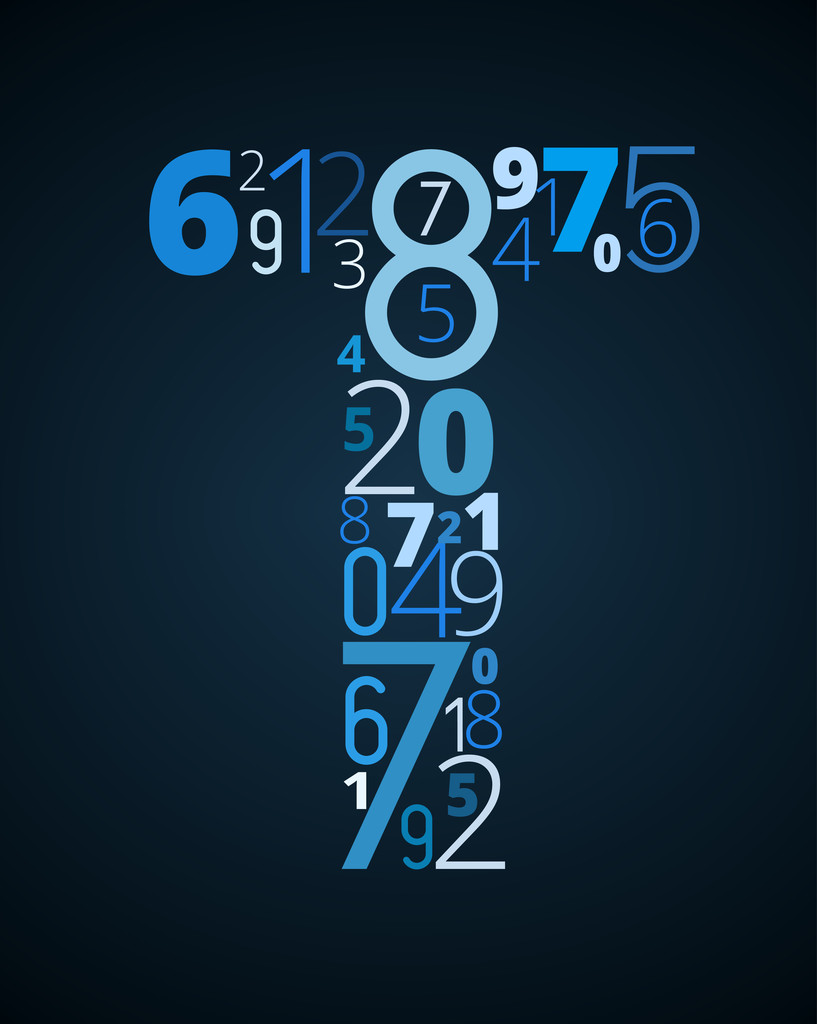 Letter T, vector font from numbers - Vector, Image