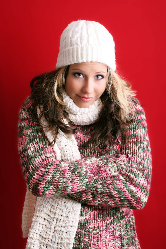 Портрет женщины зимой
 - Фото, изображение