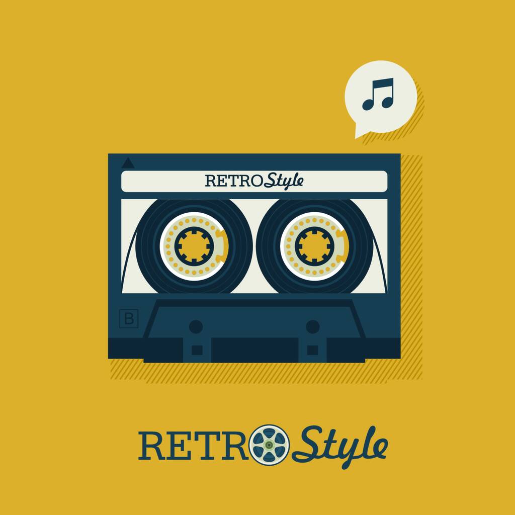 Cassette tape. Vintage logo. Vector illustration in retro style. - Vector, Image