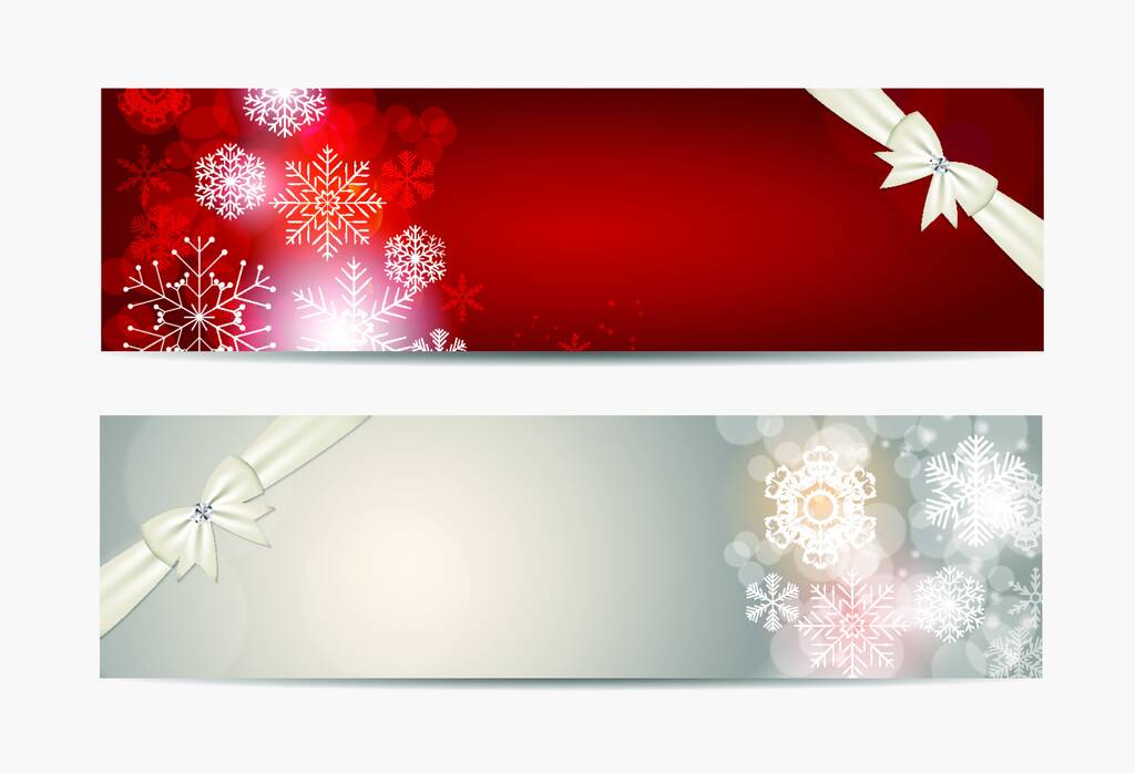 Banner e scheda di sfondo del sito web di Christmas Snowflakes Illustrazione vettoriale EPS10 - Vettoriali, immagini