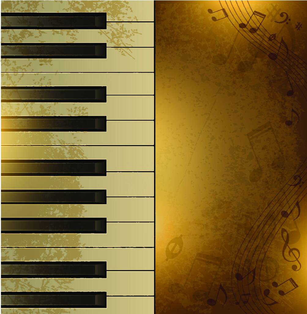 Vektori vintage tausta piano ja muistiinpanot
 - Vektori, kuva