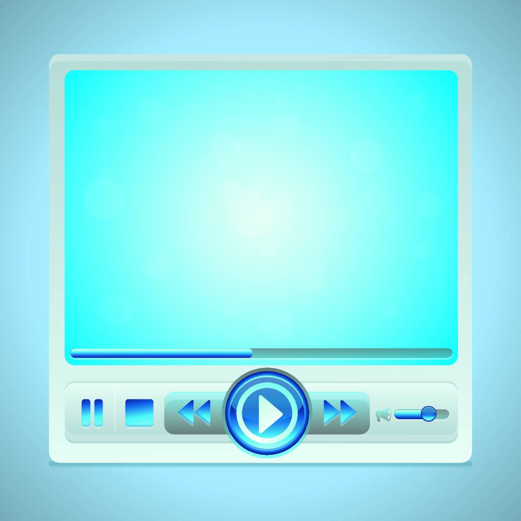 Интерфейс векторного видео плеера с глянцевыми кнопками
 - Вектор,изображение