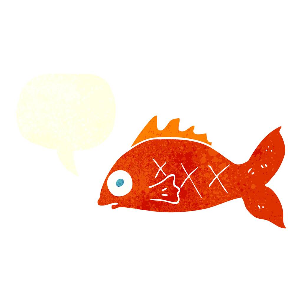 kreslené ryby s bublinou řeči - Vektor, obrázek