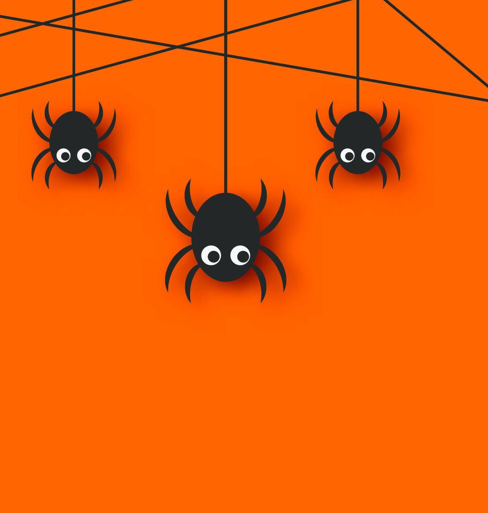 Illustratie leuke grappige spinnen en spinnenweb - vector - Vector, afbeelding