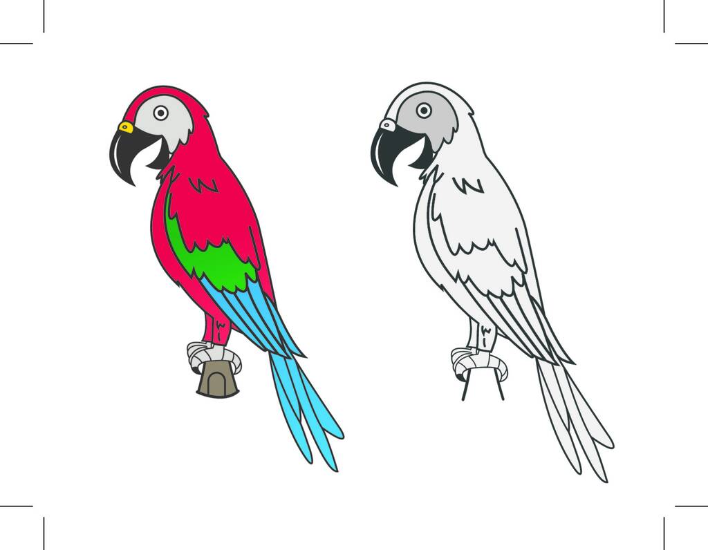 malowniczy widok na piękny ptak papuga - Wektor, obraz