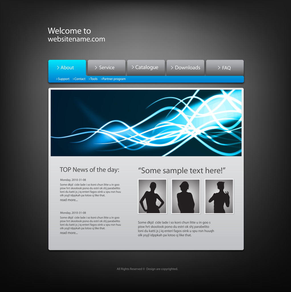 Plantilla de diseño del sitio web
 - Vector, imagen