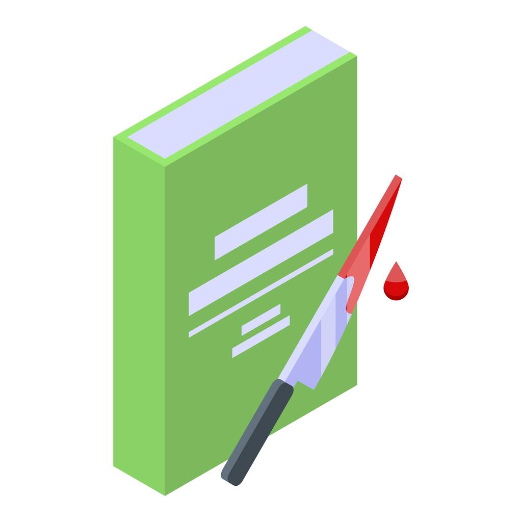 Thriller book icon, isometric style - Vector, Image