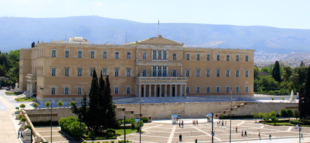 a görög parlament külső nézet - Fotó, kép