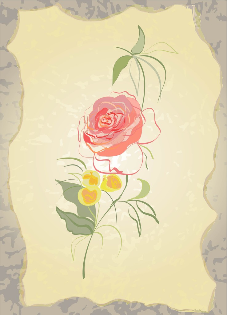 レトロな花の背景 - ベクター画像