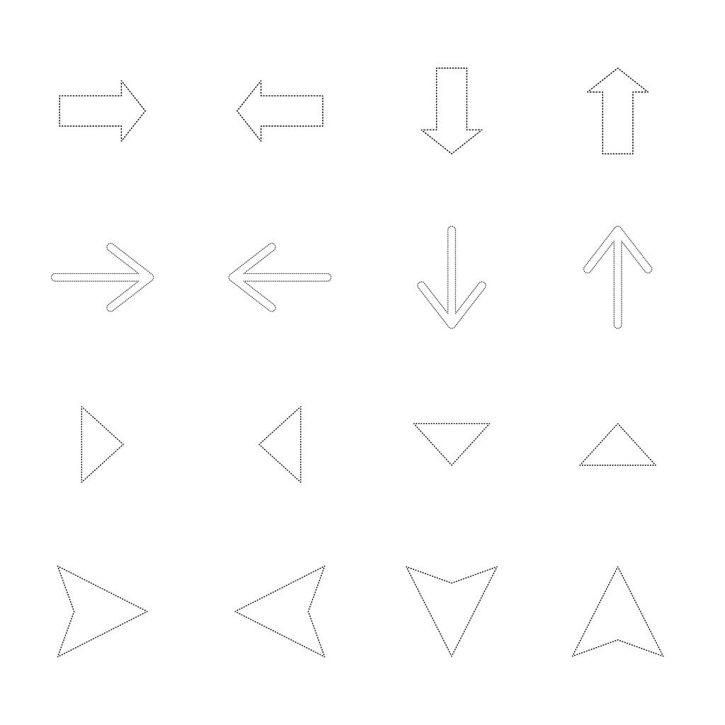 pijlen in verschillende richtingen geïsoleerd op wit - Vector, afbeelding