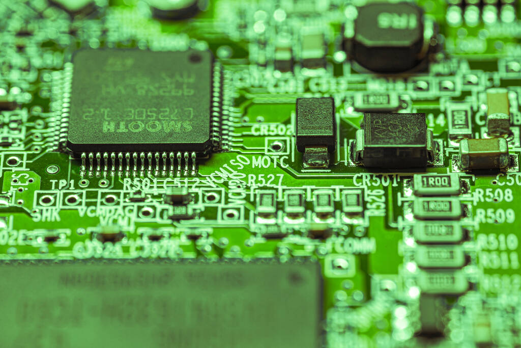 Elektronikus alkatrészek részletezése jól látható szerkezettel és a chip funkcionális részleteivel - Fotó, kép