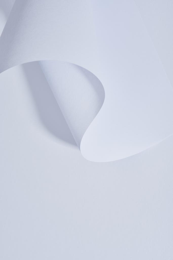 Beyaz arkaplan üzerindeki kavisli kağıt sayfasının görünümünü kapat - Fotoğraf, Görsel
