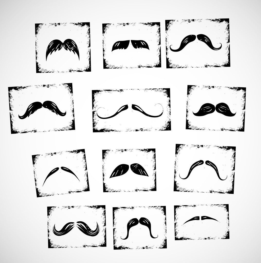 Big collection of moustaches - Vector, Image