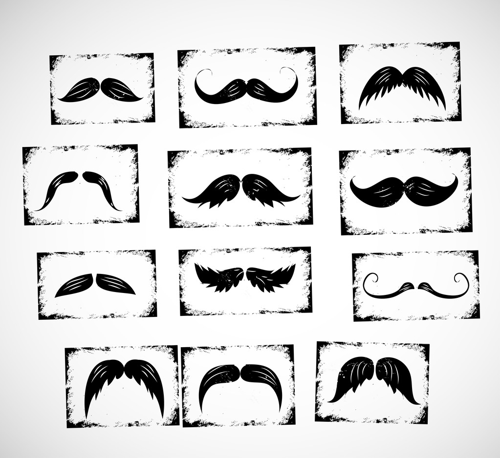 μεγάλη συλλογή μουστάκια - Διάνυσμα, εικόνα