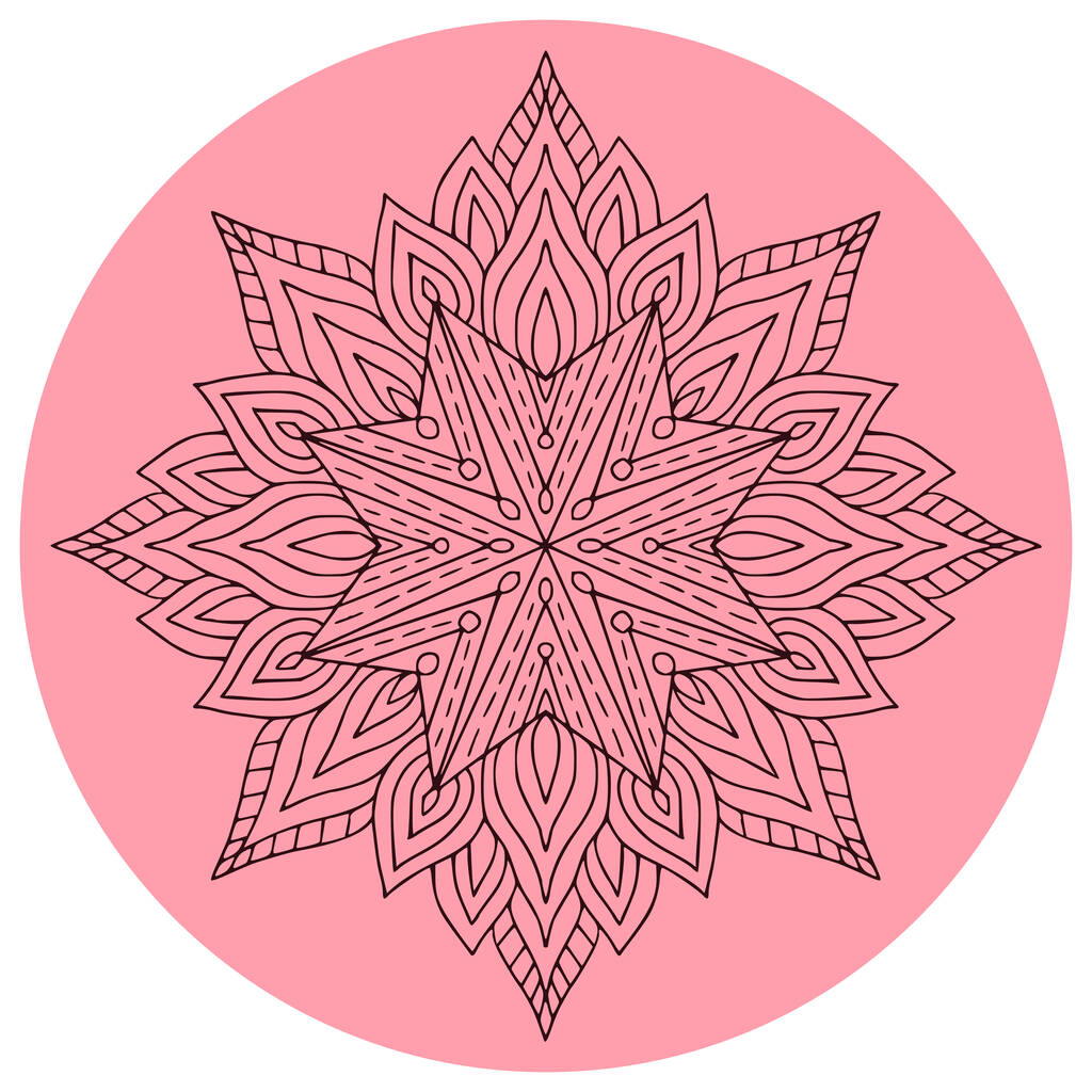Diseño de etiqueta Mandala. Impresión vectorial
 - Vector, Imagen