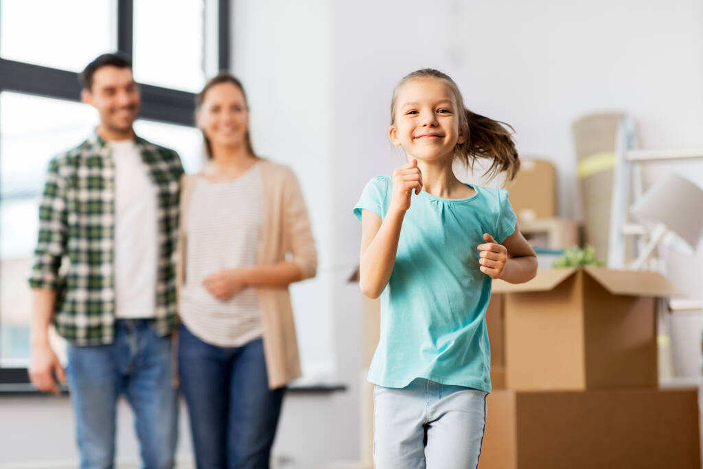 happy family with child moving to new home - Photo, Image