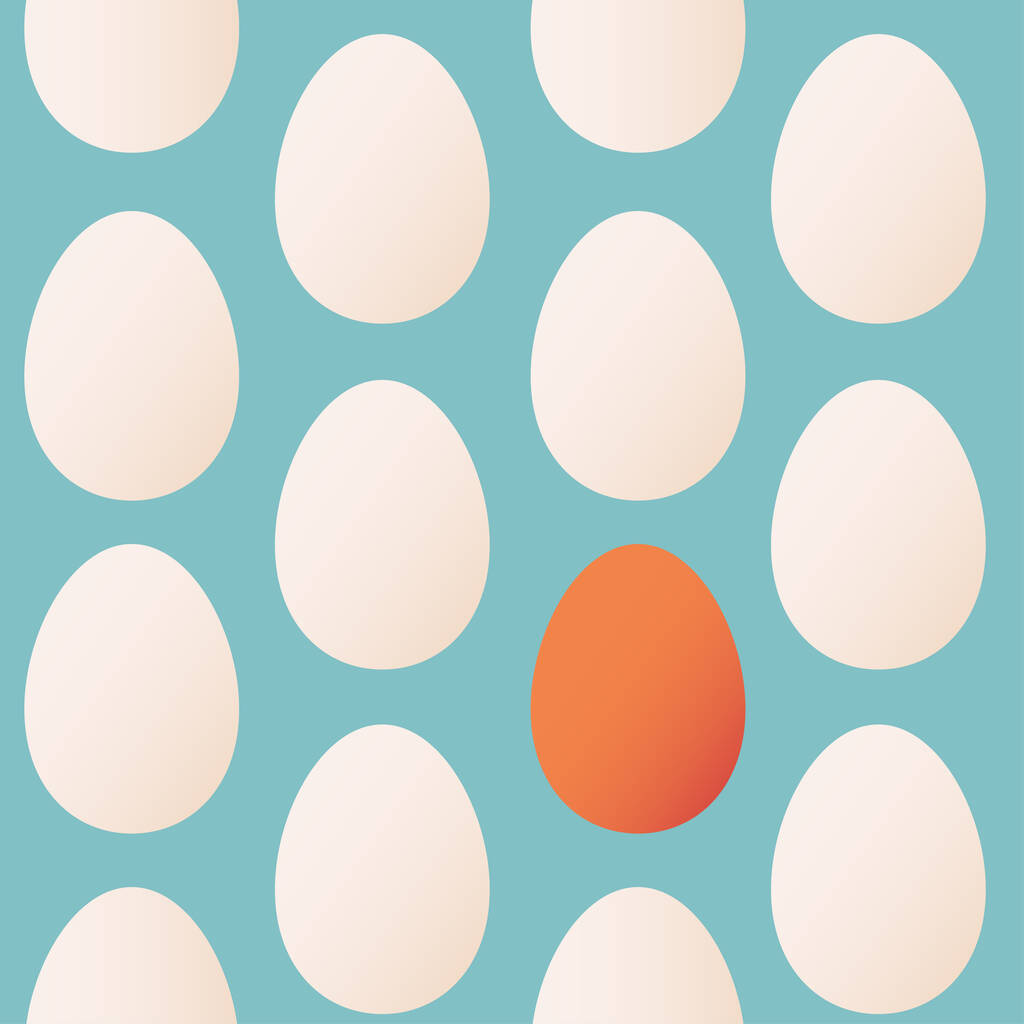 Seamless pattern in trendy colors for Easter with eggs - Vector, Image