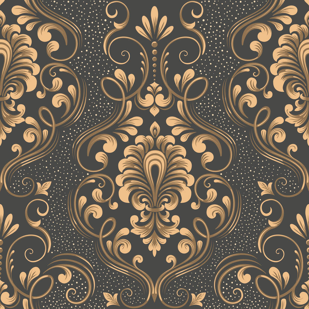 Vector damask seamless pattern element. Elegant luxury texture for wallpapers, backgrounds and page fill - Vector, Image