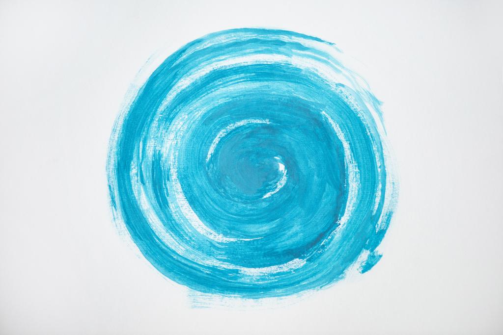 Malovaný modrý kruh na bílém pozadí - Fotografie, Obrázek