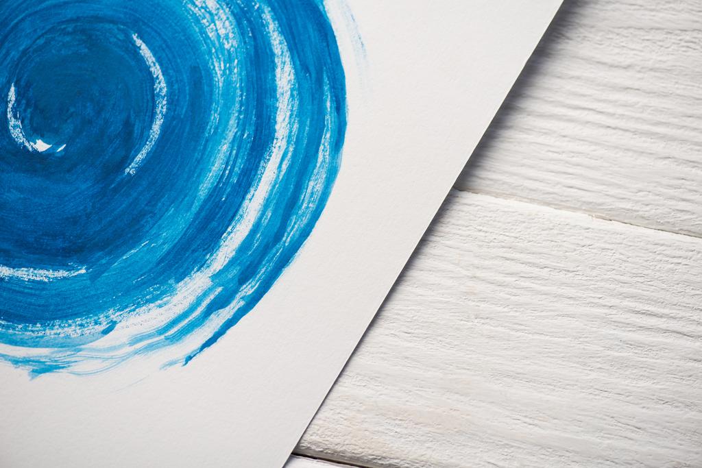 Magas szög kilátás papír japán festészet kék akvarell fa háttér - Fotó, kép