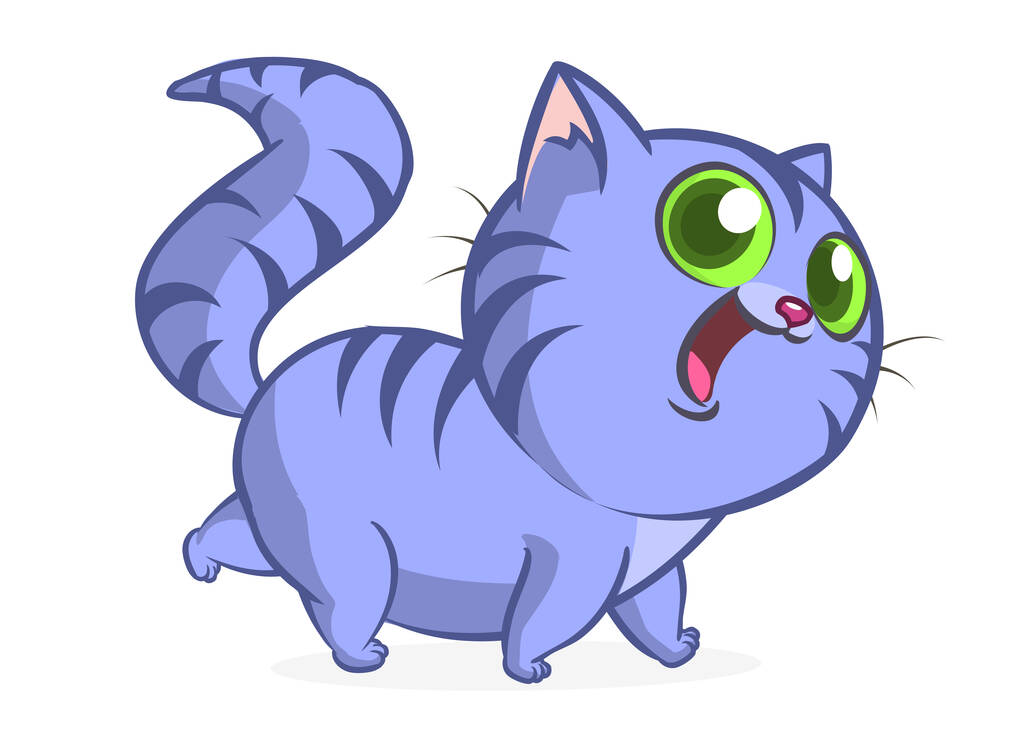 Nette und lustige Cartoon-Katze. Vektorillustration - Vektor, Bild