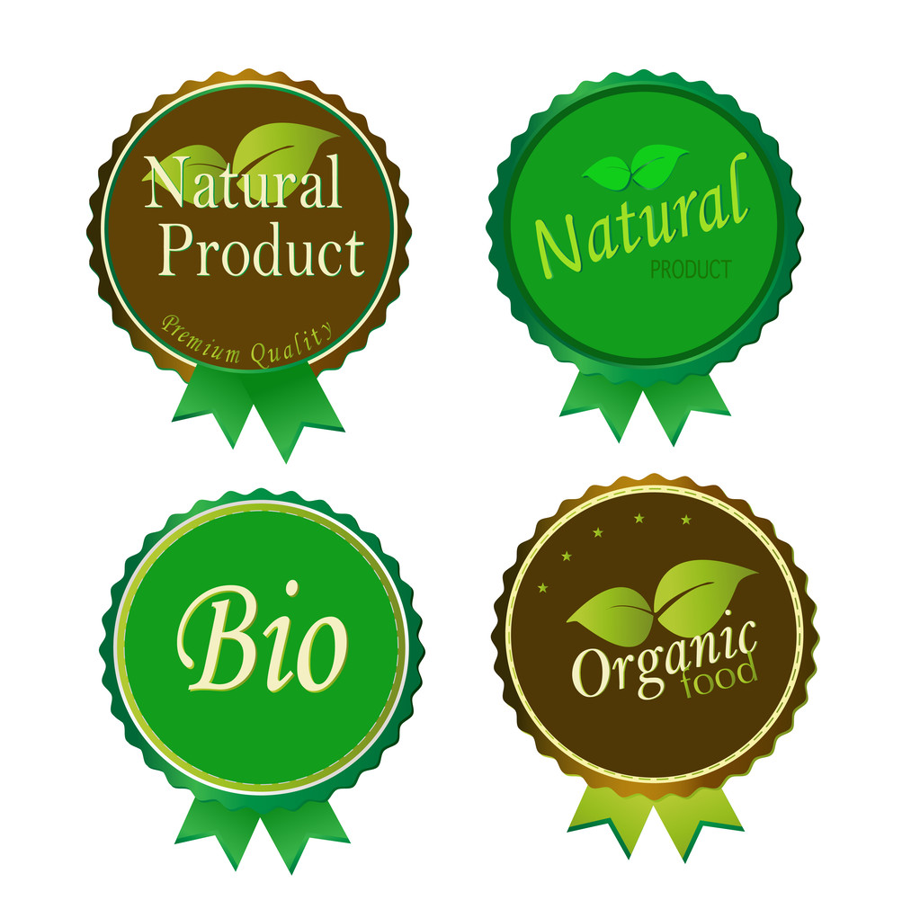 Набор свежих органических этикеток и элементов
 - Вектор,изображение