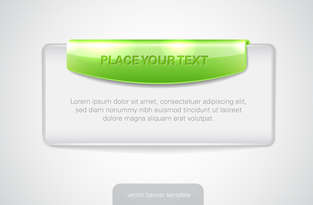 banner web vettoriale bianco con tag verde lucido
 - Vettoriali, immagini