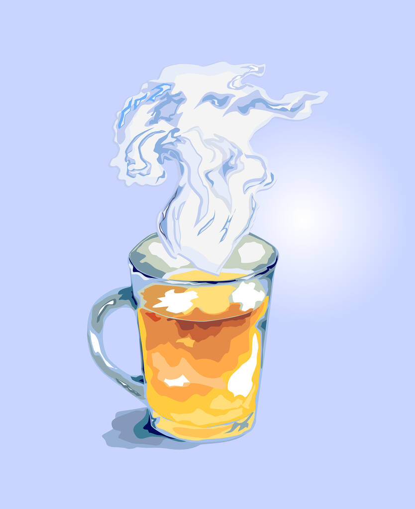 Ілюстрація з чаєм для здорового способу життя. Ескіз Векторні ілюстрації. Чашка чаю
. - Вектор, зображення