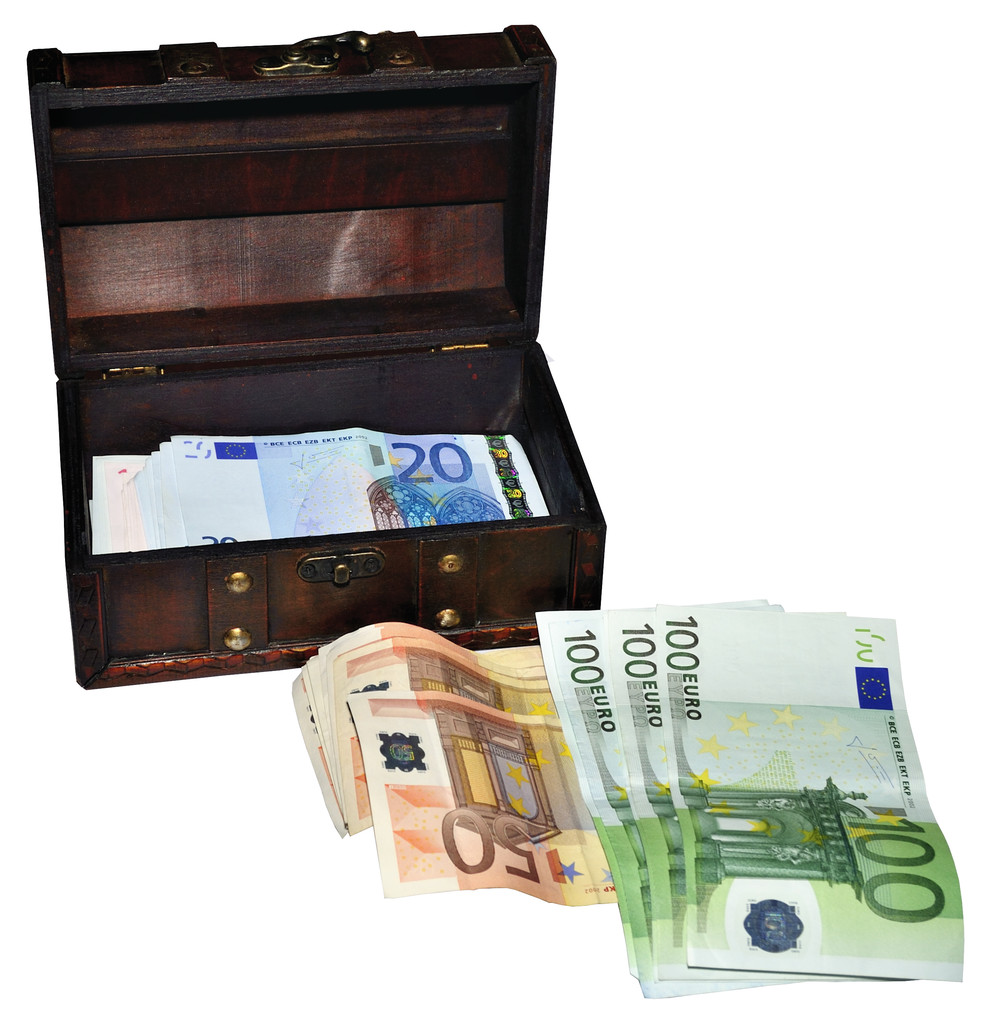 euro geld 100 50 20 10 5. geïsoleerd - Foto, afbeelding