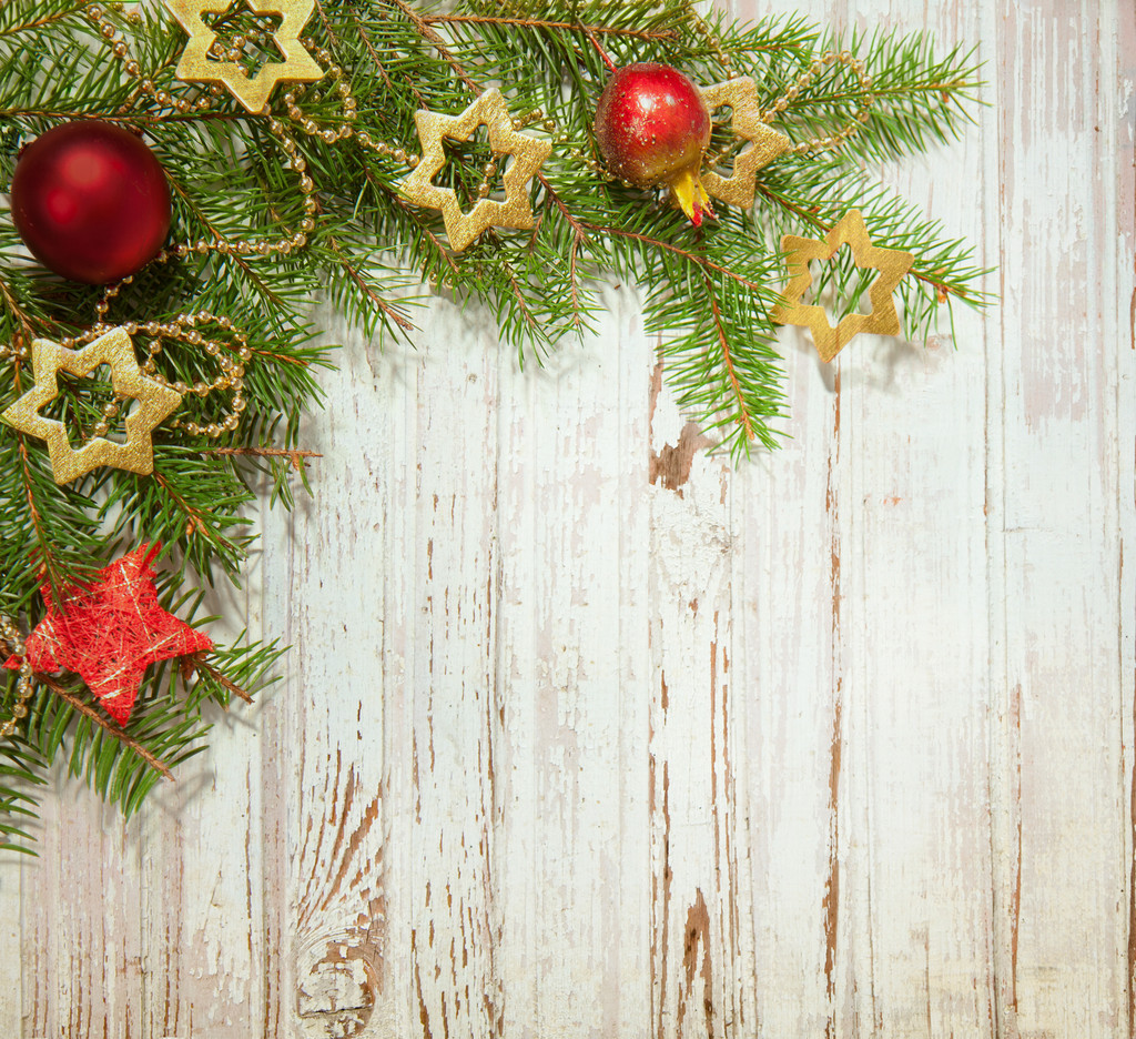 Χριστούγεννα διακόσμηση στην παλιά ξύλινη σανίδα - Φωτογραφία, εικόνα