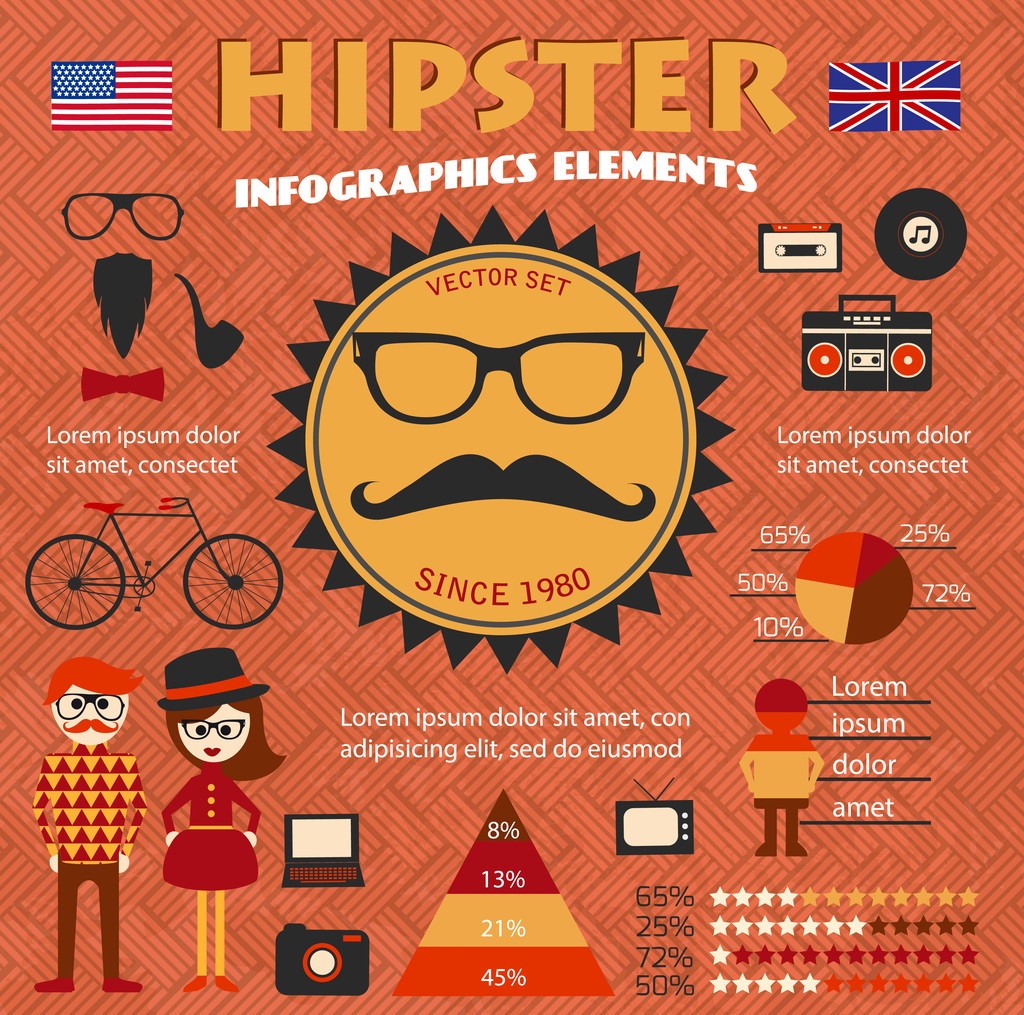 Infographie de Hipster
 - Vecteur, image