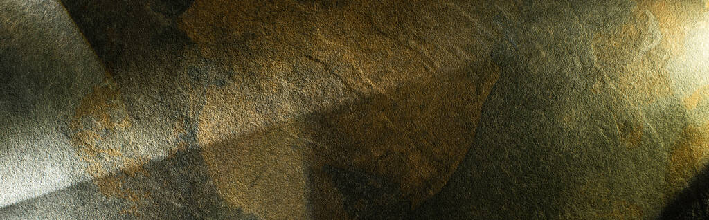 světlý hranol s trámy na tmavém kamenném pozadí, panoramatické plodiny - Fotografie, Obrázek