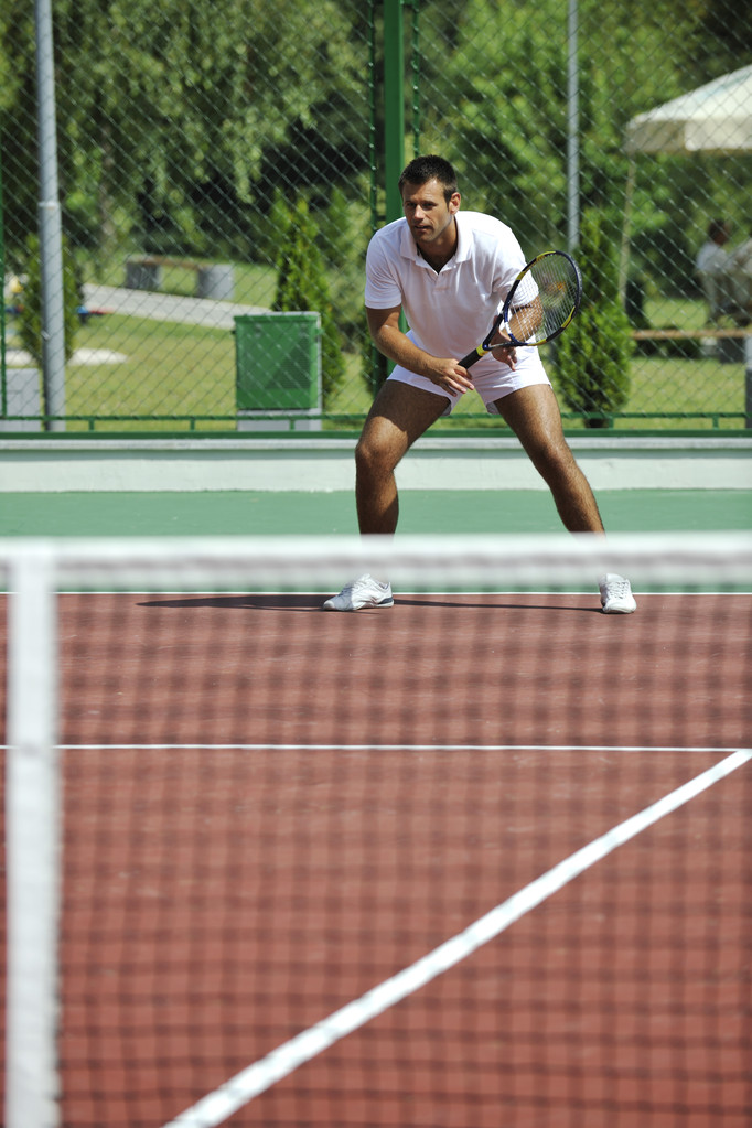 genç adam play Tenis açık - Fotoğraf, Görsel