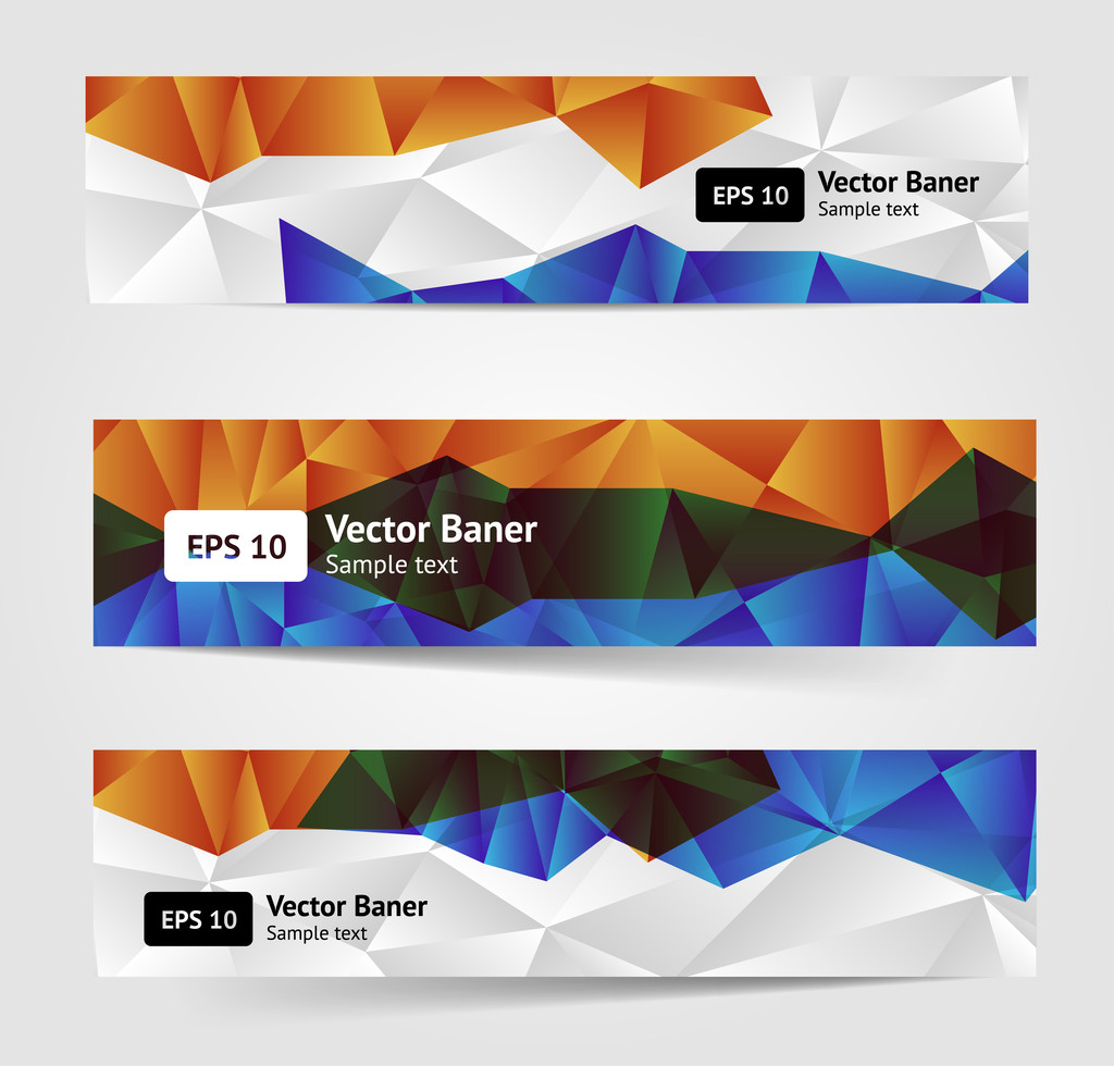 Conjunto de tres banners
 - Vector, Imagen