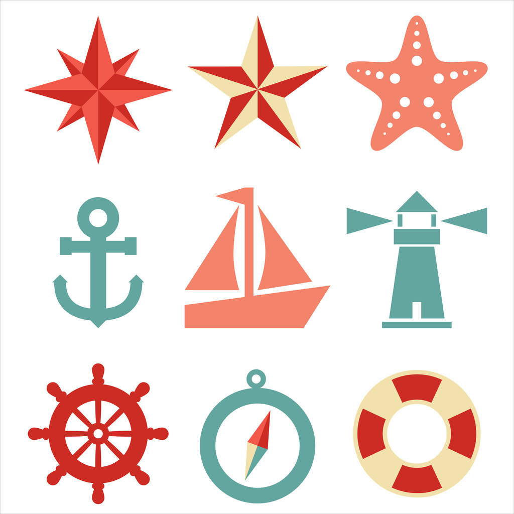 Nautical Icons - Vector, Image