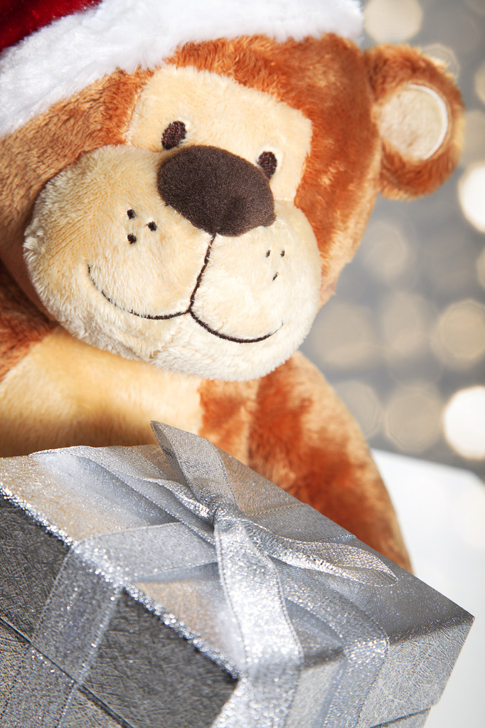 Santa bear with gift box - Photo, Image