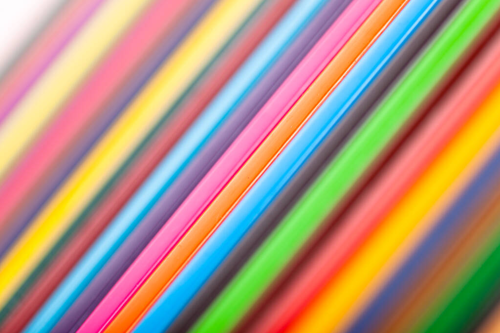 χρώμα μολύβια που ορίζονται σε μια σειρά, μακροεντολή - Φωτογραφία, εικόνα
