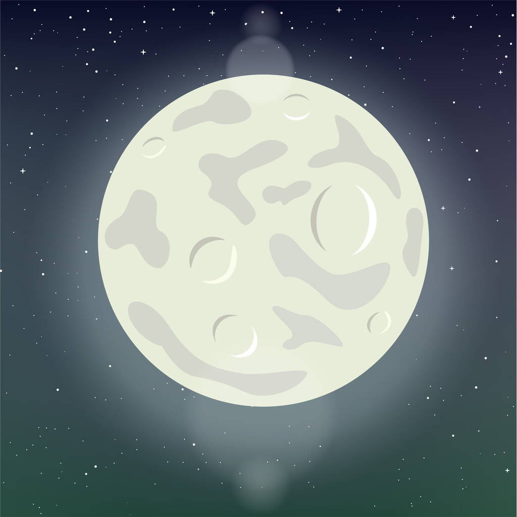 夜空に浮かぶ月のテンプレート - ベクター画像