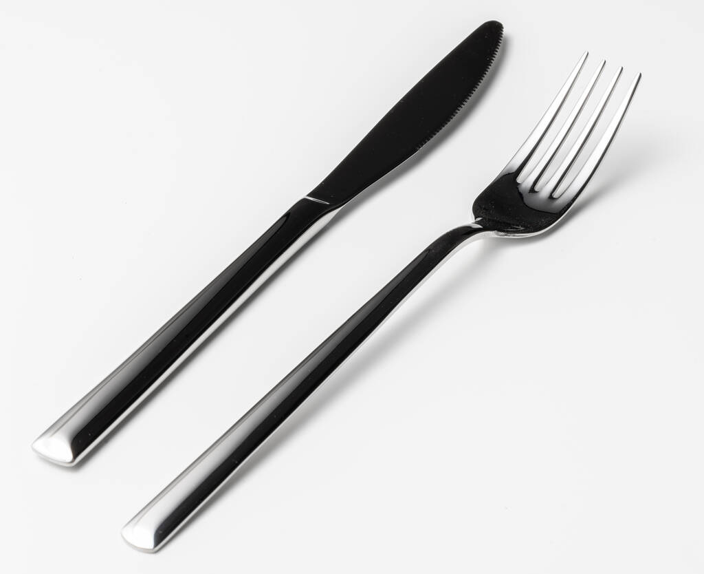 widelec i nóż izolowane na białym tle - Zdjęcie, obraz