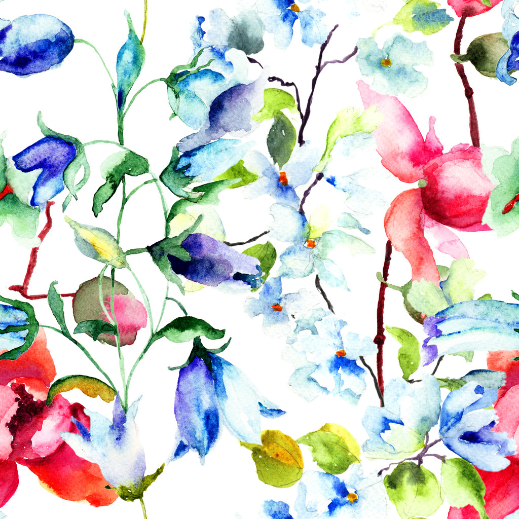 bezešvá tapeta s květy v létě - Fotografie, Obrázek