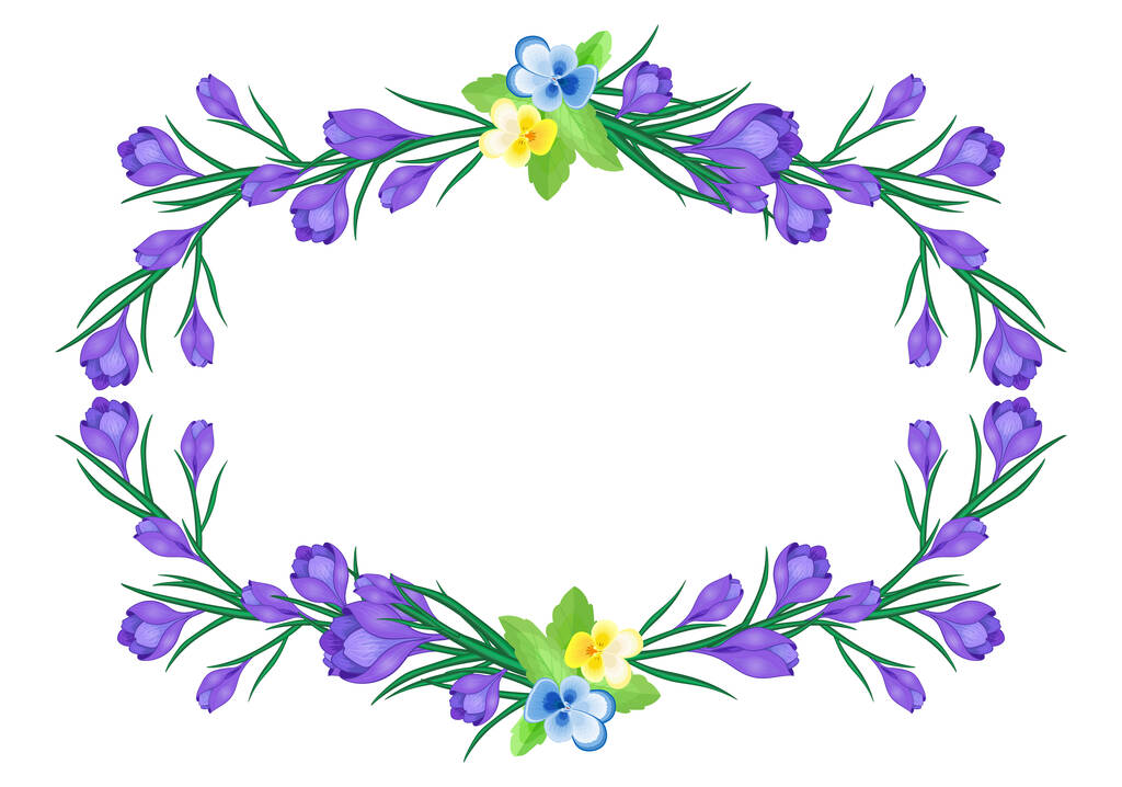 greeting card with crocuses01-01 - Vector, Image