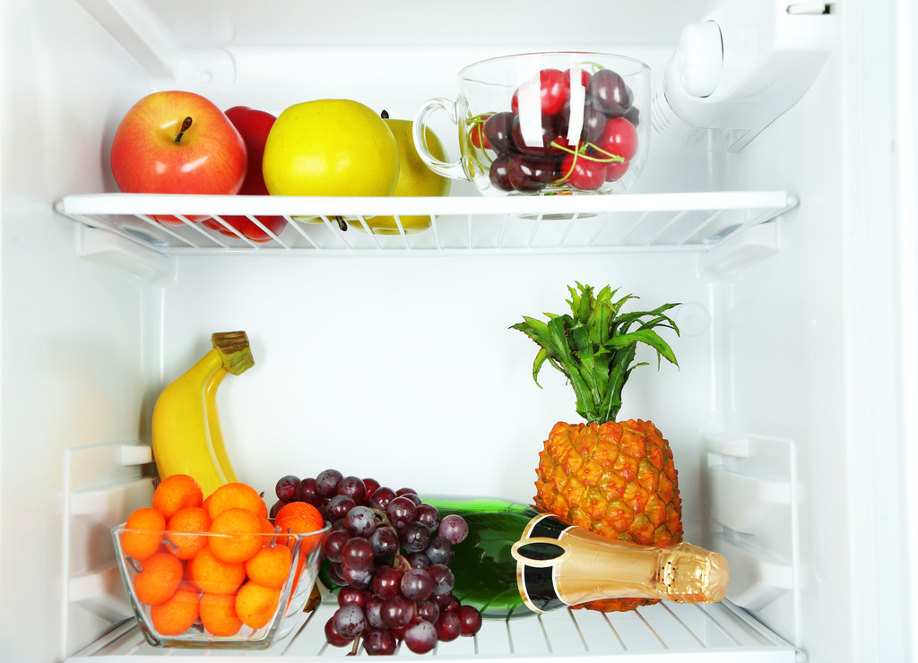 Refrigerador lleno de comida
 - Foto, imagen