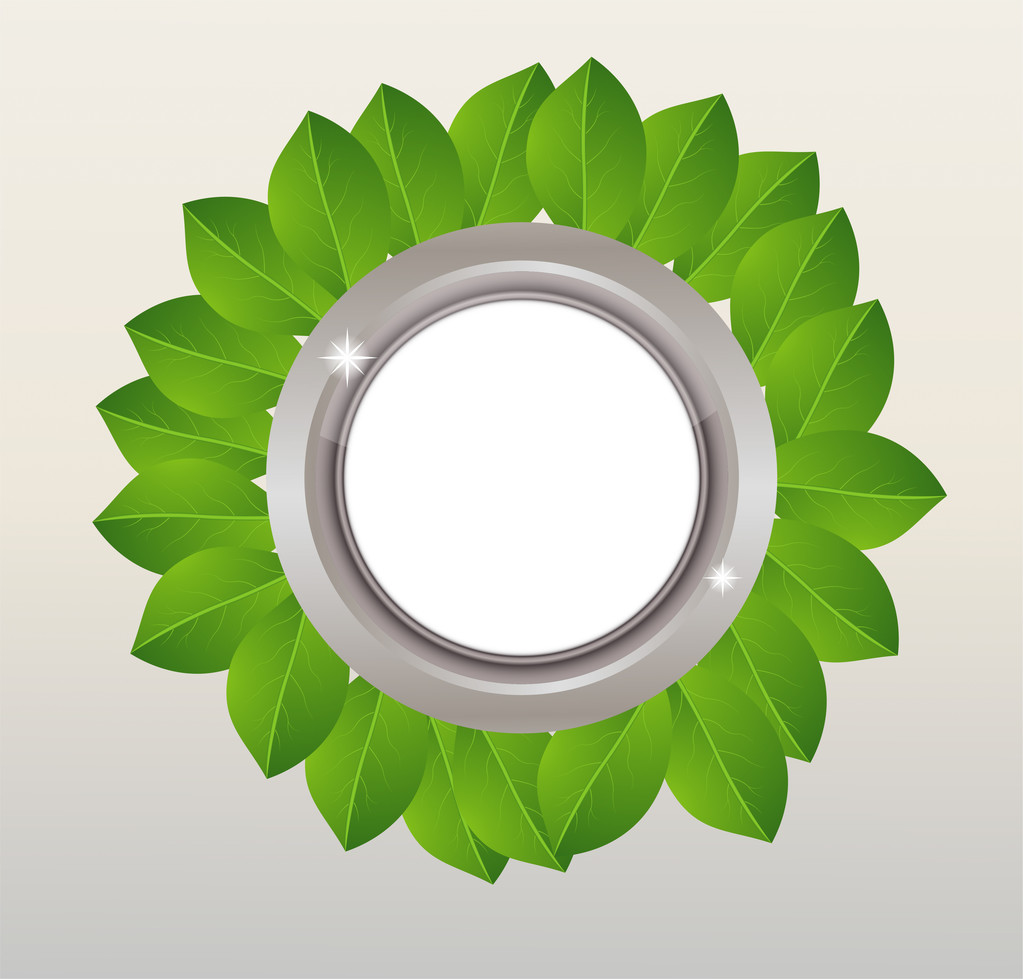 yeşil yaprakları ile bir tasarım için arka plan - Vektör, Görsel