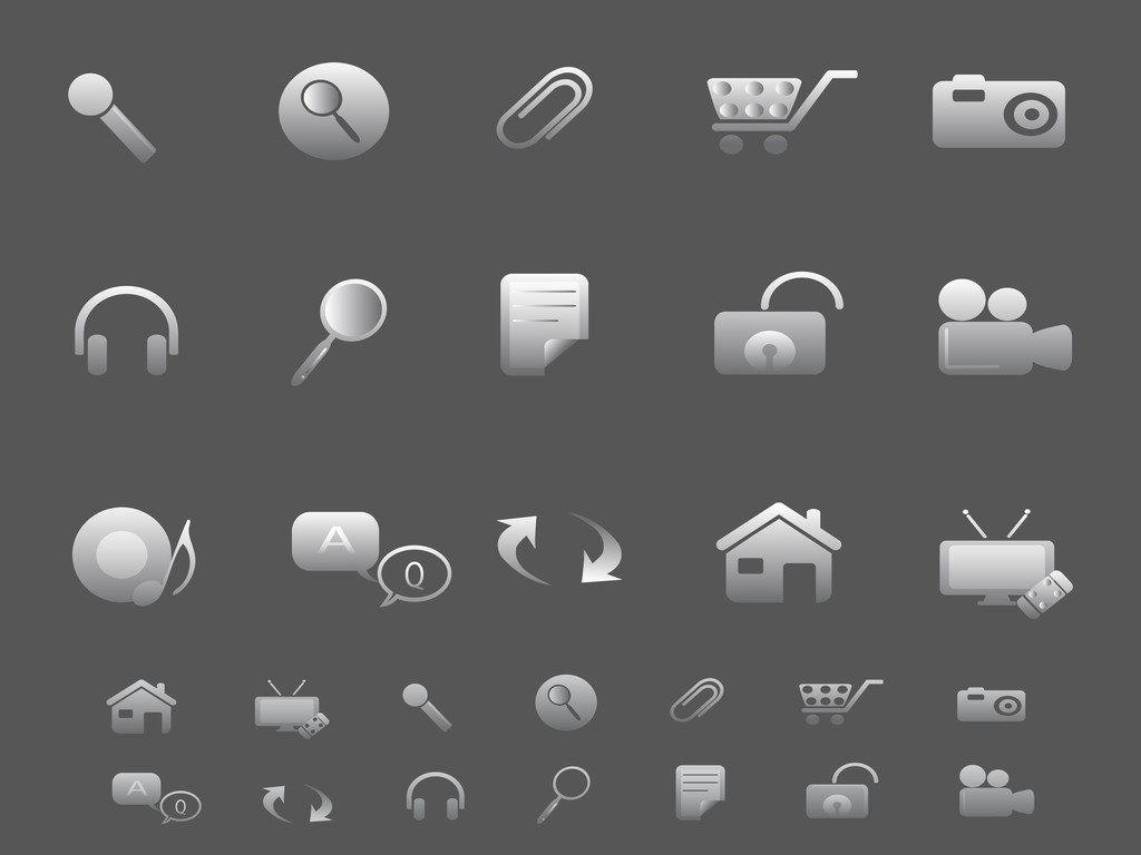 Web and Internet icons set in gray - Vector, Image
