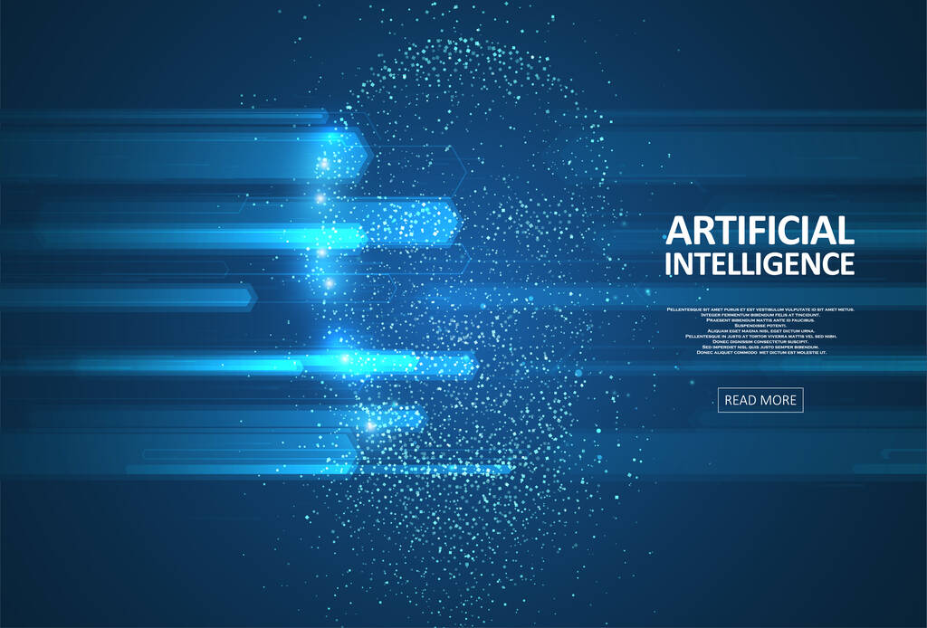 Illustrazione dell'intelligenza artificiale. Intelligenza artificiale e concetto di apprendimento automatico. Codice informatico digitale del volto del robot. Concetto grafico per il tuo design - Vettoriali, immagini