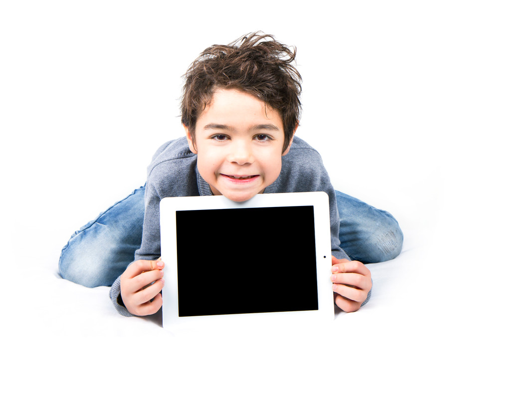 Boy with iPad - Photo, Image