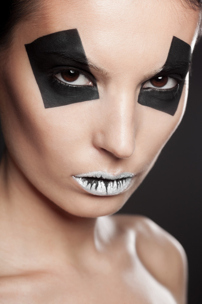 Maquillage créatif de dame de la mode, gros plan
 - Photo, image