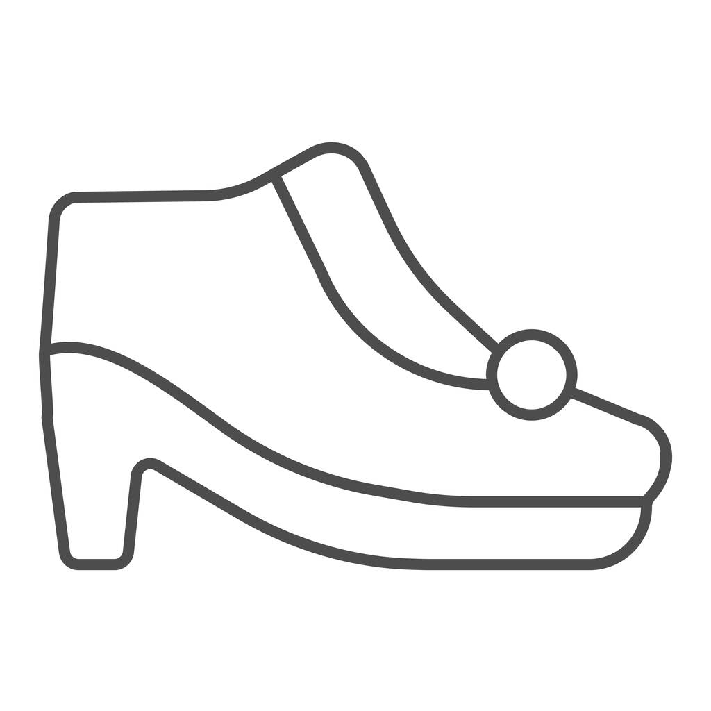Autamn παπούτσια σε τακούνια λεπτή γραμμή εικονίδιο. Ζεστά γυναικεία παπούτσια διανυσματική απεικόνιση απομονώνονται σε λευκό. Γυναικείο σχέδιο στυλ περιγράμματος υποδημάτων, σχεδιασμένο για web και app. Eps 10. - Διάνυσμα, εικόνα